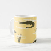 Mug Crocodiles vintages : Motif jaune sans joint (Devant gauche)
