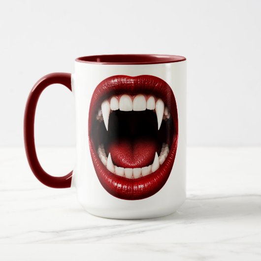 Mug Crocs de Vampire Lèvres Rouges Bouche Ouverte Hall (Gauche)