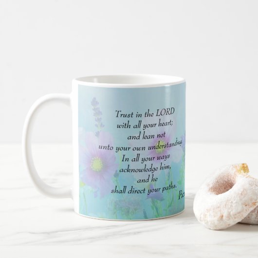Mug Croire au Seigneur, proverbes 3,5,6 (Avec donut)