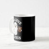 Mug Croire en Jésus drôle lecture chrétienne fantôme H (Devant gauche)