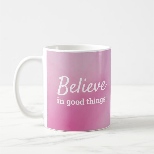 Mug Croire en les bonnes choses Citer rose pourpre (Gauche)