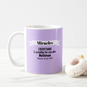 Mug Croire en Miracles Bible Verse Purple Christian