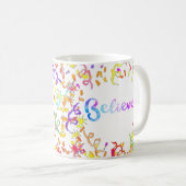 Mug Croire la typographie aquarelle Art Confetti (Devant droit)