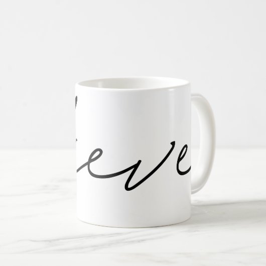 Mug Croire la typographie manuscrite de script (Devant droit)