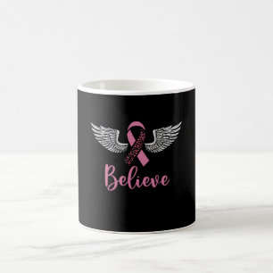 Mug Croire le cancer du sein soutien Ribbon rose cadea