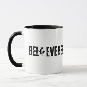 Mug CROIRE Silhouette chrétienne ouverte avec foi