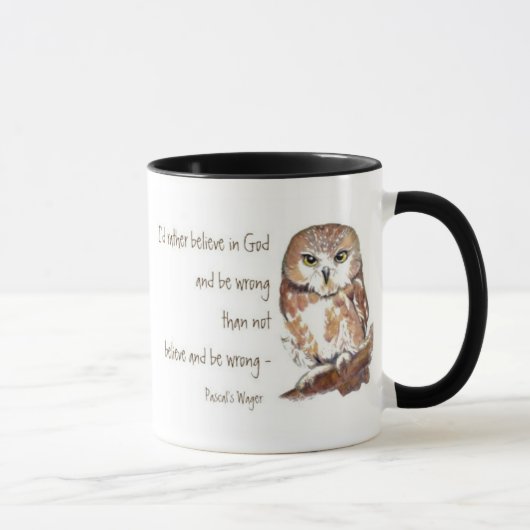 Mug Crois en Dieu, Pari de Pascal, Citation de témoign (Droite)