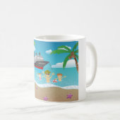Mug Croisière de plage en famille tropicale Fun (Devant droit)