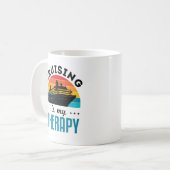 Mug Croisière Est Ma Thérapie Croisière Vacances Navir (Devant gauche)