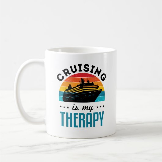 Mug Croisière Est Ma Thérapie Croisière Vacances Navir (Gauche)