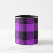 Mug Croisillon à carreaux noir et violet de style buff (Centre)