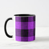 Mug Croisillon à carreaux noir et violet de style buff (Gauche)