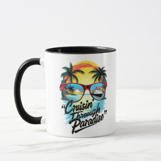 Mug Croisine" à travers le paradis : Vibes d'évasion t (Gauche)