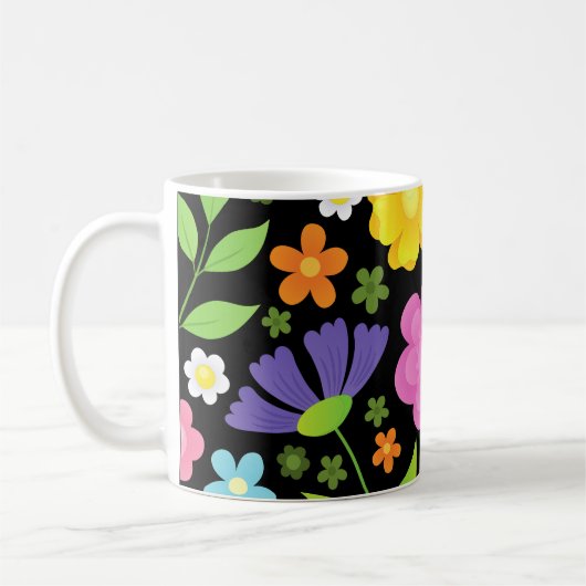 Mug Croissance Fleurs Positives Colorées (Gauche)