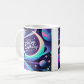Mug Croissant lune, étoiles, planètes (Devant gauche)