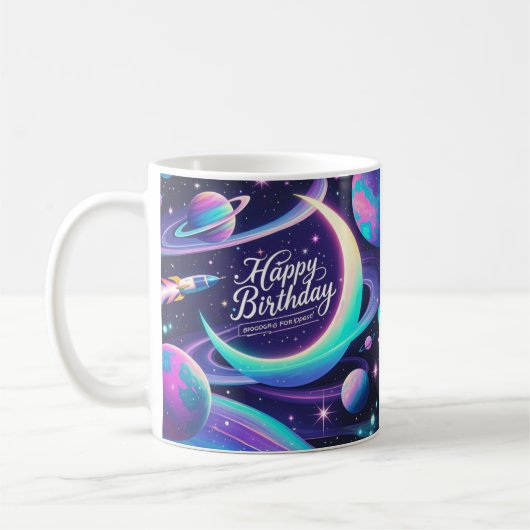 Mug Croissant lune, étoiles, planètes (Gauche)
