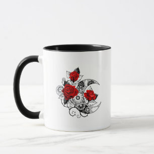 Mug Croissant mécanique avec roses rouges