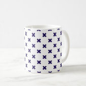 Mug Croix bleu marine sur blanc (Devant droit)