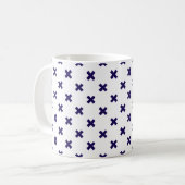 Mug Croix bleu marine sur blanc (Devant gauche)