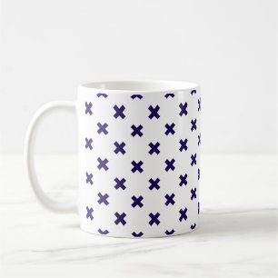 Mug Croix bleu marine sur blanc