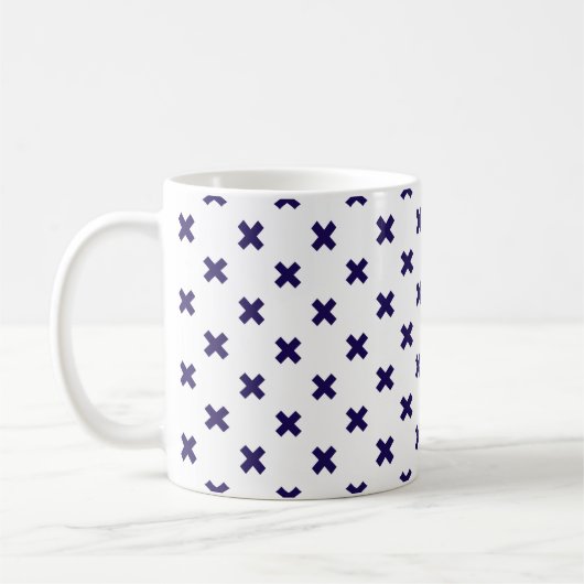 Mug Croix bleu marine sur blanc (Gauche)