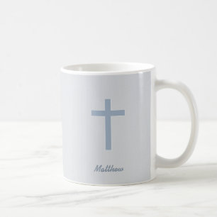 Mug Croix bleue en pastel de communion