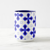 Mug Croix bleue et blanche moderne (Centre)