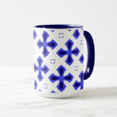 Mug Croix bleue et blanche moderne (Devant droit)