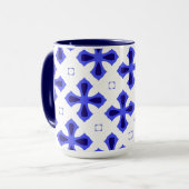 Mug Croix bleue et blanche moderne (Devant gauche)