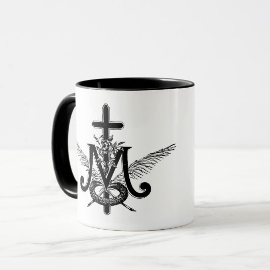 Mug Croix catholique celte et mariale religieuse (Devant gauche)