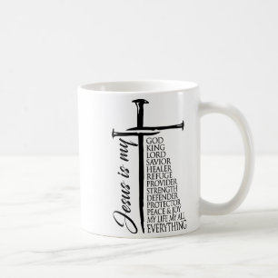 Mug Croix chrétien Christ Jésus est mon Dieu Roi Seign