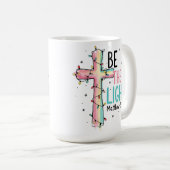 Mug Croix chrétienne de Noël "Soyez la Lumière" (Devant droit)