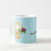 mug Croix chrétienne Faith Rose (Devant gauche)