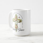 Mug Croix chrétienne florale Amazing Grace (Devant gauche)