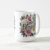 Mug Croix chrétienne florale simplement bénie (Devant droit)