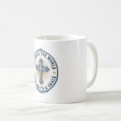 Mug Croix Chrétienne Il Règne sur le Monde (Devant droit)
