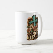 Mug Croix chrétienne simplement bénie Fleurs d'automne (Devant droit)