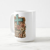 Mug Croix chrétienne simplement bénie Fleurs d'automne (Devant gauche)