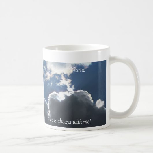 Mug Croix dans les nuages Bouchon personnalisé (Droite)