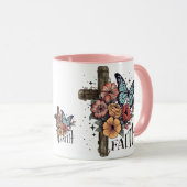 Mug Croix de foi florale (Devant droit)