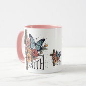 Mug Croix de foi florale (Devant gauche)