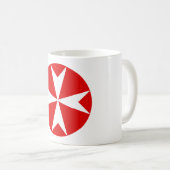 Mug Croix de Malte v2 (blanc sur rouge) (Devant droit)