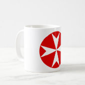 Mug Croix de Malte v2 (blanc sur rouge) (Devant gauche)
