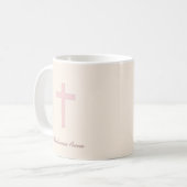 Mug Croix de rose en pastel de communion (Devant gauche)