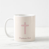 Mug Croix de rose en pastel de communion (Gauche)