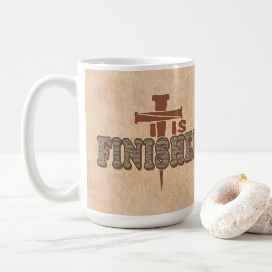 Mug Croix des ongles rouillés du Christ Conception chr (Avec donut)