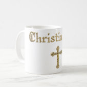 Mug Croix d'or chrétienne (Devant gauche)