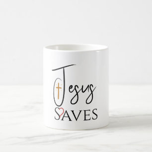 Mug Croix du cœur de Jésus sauveur chrétien