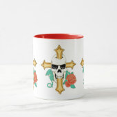 Mug Croix du crâne et Rose (Centre)