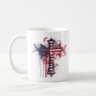 Mug croix du drapeau américain